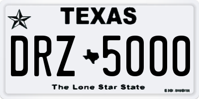 TX license plate DRZ5000