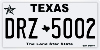 TX license plate DRZ5002