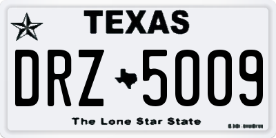 TX license plate DRZ5009