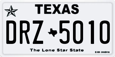 TX license plate DRZ5010