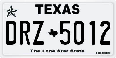 TX license plate DRZ5012