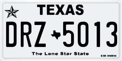 TX license plate DRZ5013