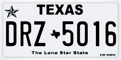 TX license plate DRZ5016