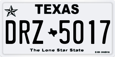 TX license plate DRZ5017