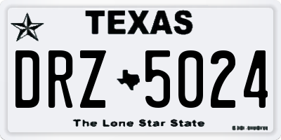 TX license plate DRZ5024