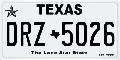 TX license plate DRZ5026