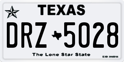 TX license plate DRZ5028