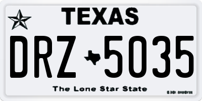 TX license plate DRZ5035