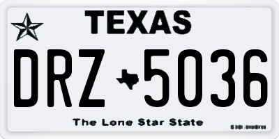 TX license plate DRZ5036