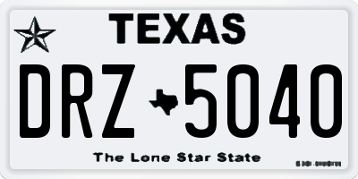 TX license plate DRZ5040