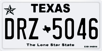 TX license plate DRZ5046