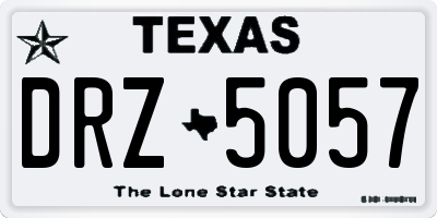 TX license plate DRZ5057
