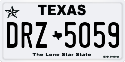 TX license plate DRZ5059