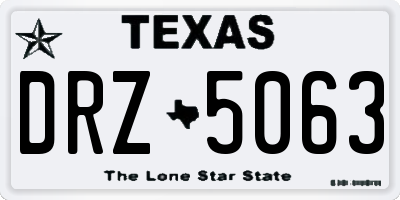 TX license plate DRZ5063