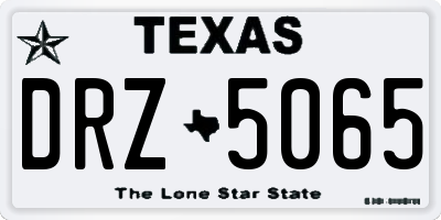 TX license plate DRZ5065