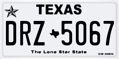 TX license plate DRZ5067