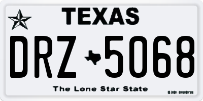 TX license plate DRZ5068