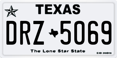 TX license plate DRZ5069
