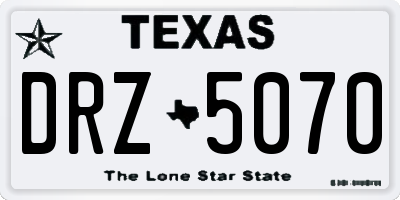 TX license plate DRZ5070
