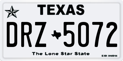 TX license plate DRZ5072