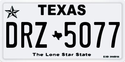 TX license plate DRZ5077
