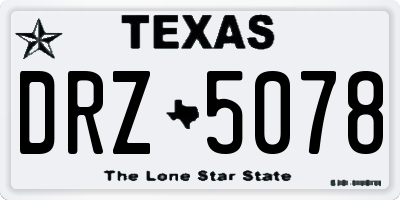 TX license plate DRZ5078