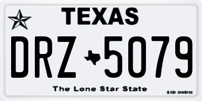 TX license plate DRZ5079