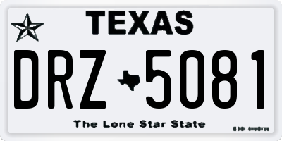 TX license plate DRZ5081