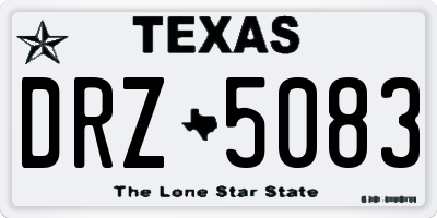 TX license plate DRZ5083