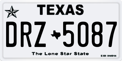 TX license plate DRZ5087