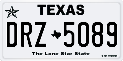 TX license plate DRZ5089