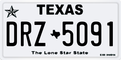 TX license plate DRZ5091