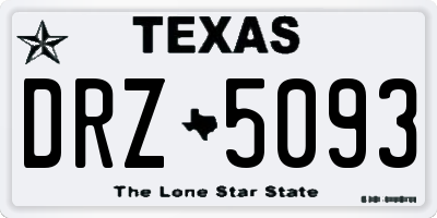TX license plate DRZ5093