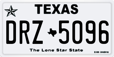 TX license plate DRZ5096
