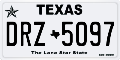 TX license plate DRZ5097