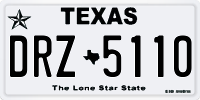 TX license plate DRZ5110
