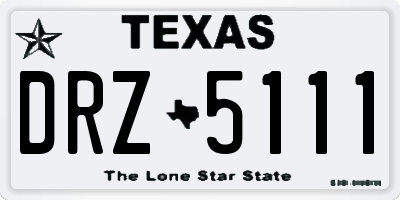 TX license plate DRZ5111