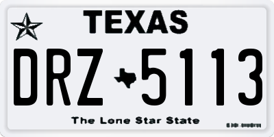 TX license plate DRZ5113