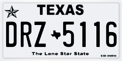 TX license plate DRZ5116