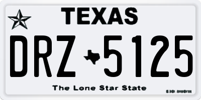 TX license plate DRZ5125