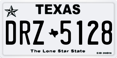 TX license plate DRZ5128