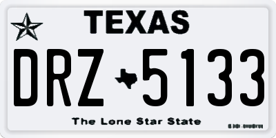 TX license plate DRZ5133