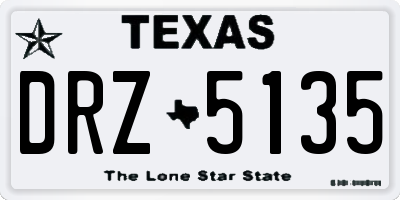 TX license plate DRZ5135