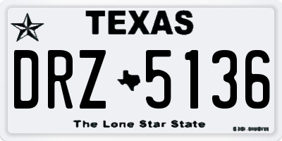 TX license plate DRZ5136