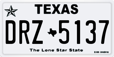 TX license plate DRZ5137