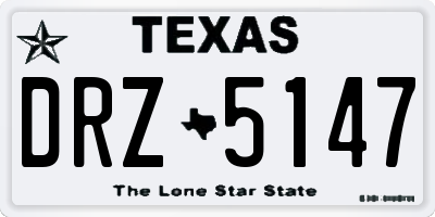TX license plate DRZ5147