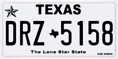 TX license plate DRZ5158