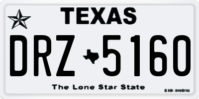 TX license plate DRZ5160