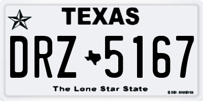 TX license plate DRZ5167