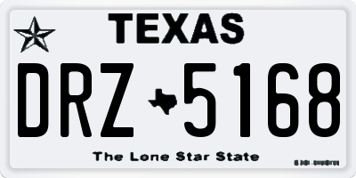 TX license plate DRZ5168